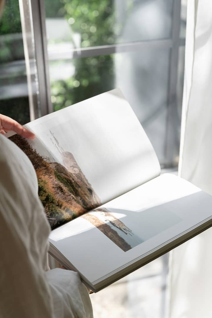 a person holding a book